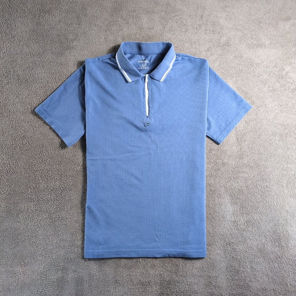 Fabletics Men’s Size M The Dash Quarter Zip Polo Shirt Blue Athletic Performance